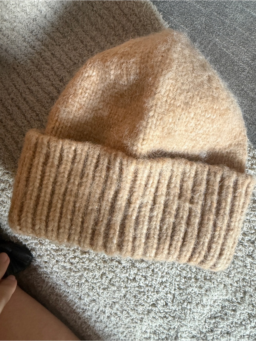 a new day Cozy Cuffed Knit Beanie in Tan